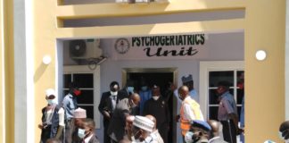 Dr. Osagie Ehanire commissioned projects at the Federal Neuropsychiatric Hospital in Maiduguri, 19th November, 2020.